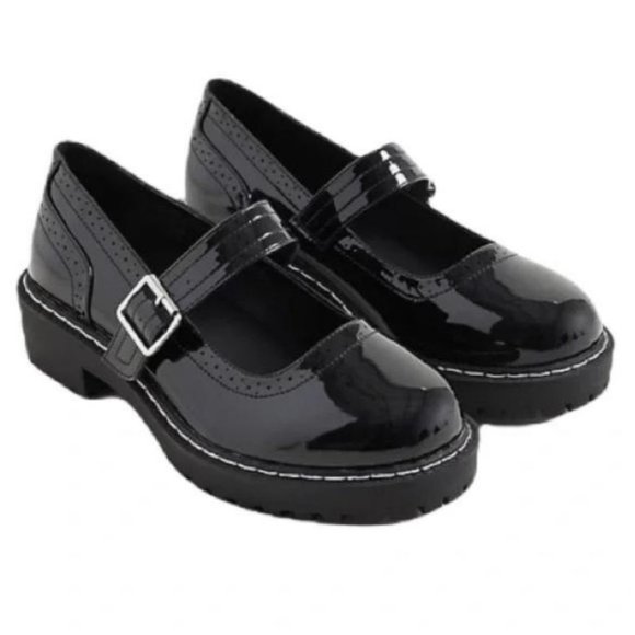 Torrid Shoes - LUG MARY JANE OXFORD - PATENT FAUX LEATHER BLACK (WW)